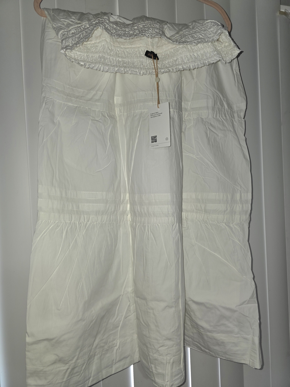 Quince White Tiered Skirt L